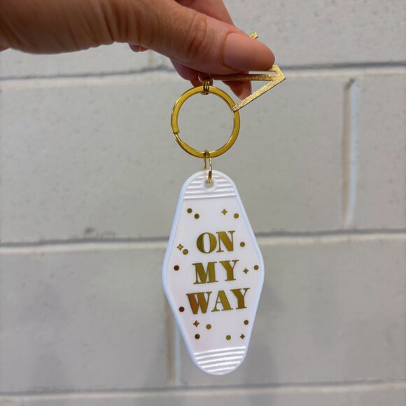 On My Way White Motel Keychain Key Tag | Acrylic - Picture 6 of 8
